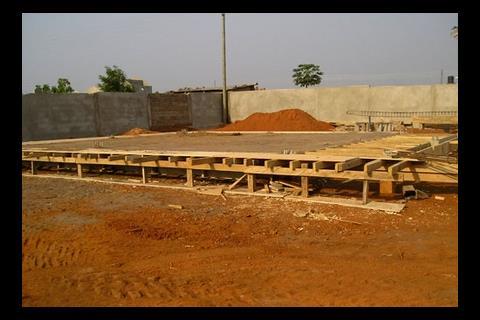 Construction of Lokko's Ghanaian house.